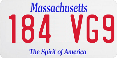 MA license plate 184VG9