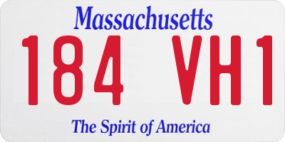 MA license plate 184VH1