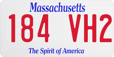 MA license plate 184VH2