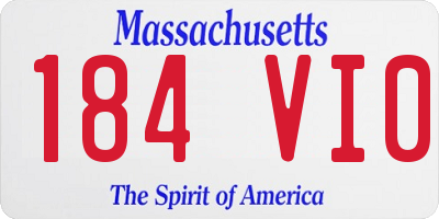 MA license plate 184VI0