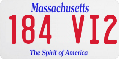 MA license plate 184VI2