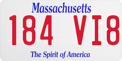 MA license plate 184VI8