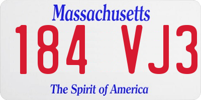 MA license plate 184VJ3