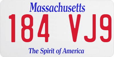 MA license plate 184VJ9