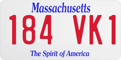 MA license plate 184VK1