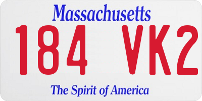 MA license plate 184VK2