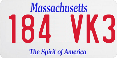 MA license plate 184VK3