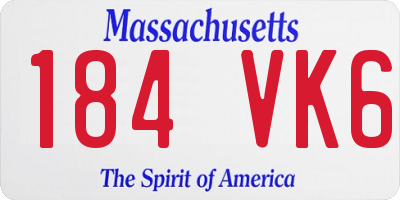 MA license plate 184VK6