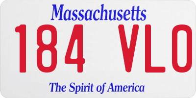 MA license plate 184VL0