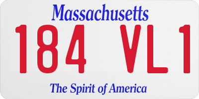 MA license plate 184VL1