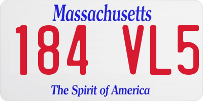 MA license plate 184VL5