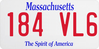 MA license plate 184VL6