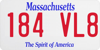MA license plate 184VL8