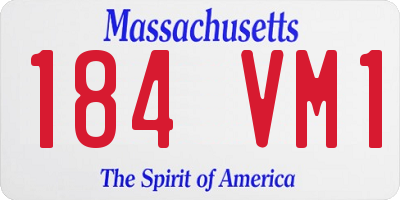 MA license plate 184VM1