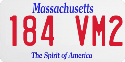 MA license plate 184VM2