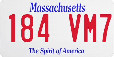 MA license plate 184VM7