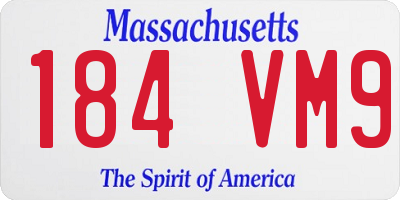 MA license plate 184VM9