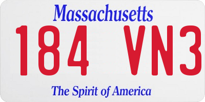 MA license plate 184VN3