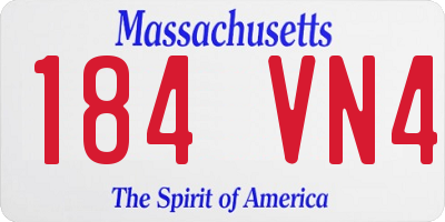 MA license plate 184VN4