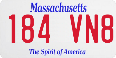 MA license plate 184VN8