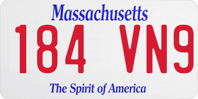 MA license plate 184VN9