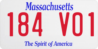 MA license plate 184VO1