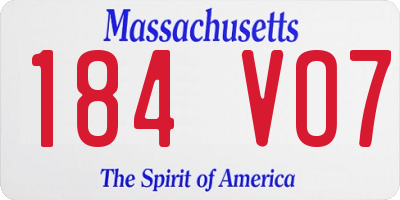 MA license plate 184VO7