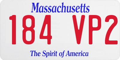 MA license plate 184VP2