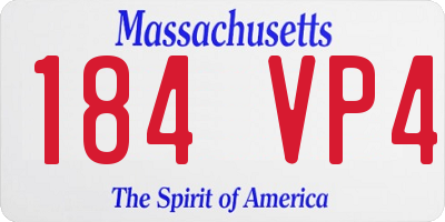 MA license plate 184VP4