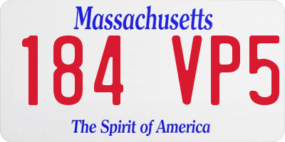 MA license plate 184VP5
