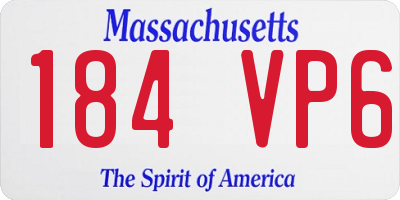 MA license plate 184VP6