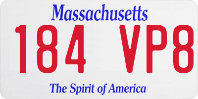 MA license plate 184VP8