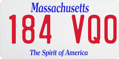 MA license plate 184VQ0