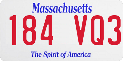MA license plate 184VQ3