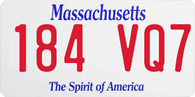 MA license plate 184VQ7