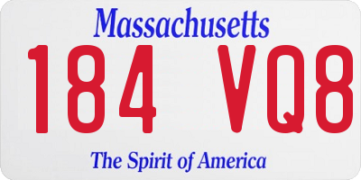 MA license plate 184VQ8