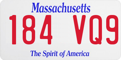 MA license plate 184VQ9
