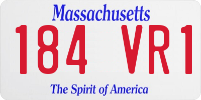 MA license plate 184VR1