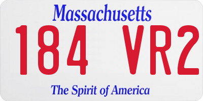 MA license plate 184VR2