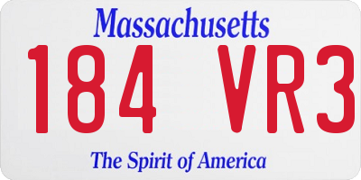 MA license plate 184VR3