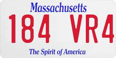 MA license plate 184VR4