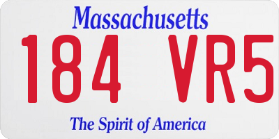 MA license plate 184VR5