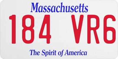 MA license plate 184VR6