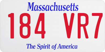 MA license plate 184VR7