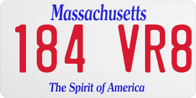MA license plate 184VR8
