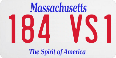 MA license plate 184VS1