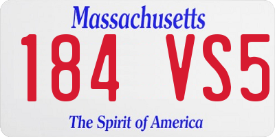 MA license plate 184VS5
