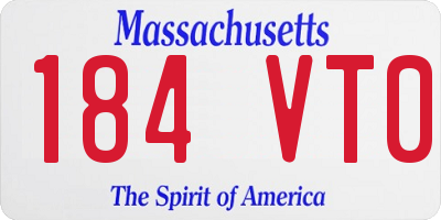MA license plate 184VT0