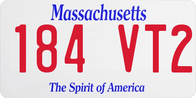 MA license plate 184VT2