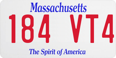 MA license plate 184VT4
